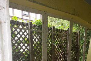 exterior painting on trellis